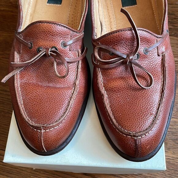 Zelli Pebble Grain Cognac Calf slip on loafers - Picture 2 of 9